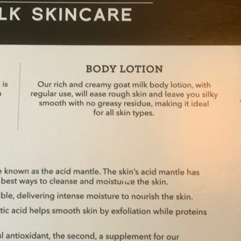 NWT Goat milk bath and body set (scrub and lotion)